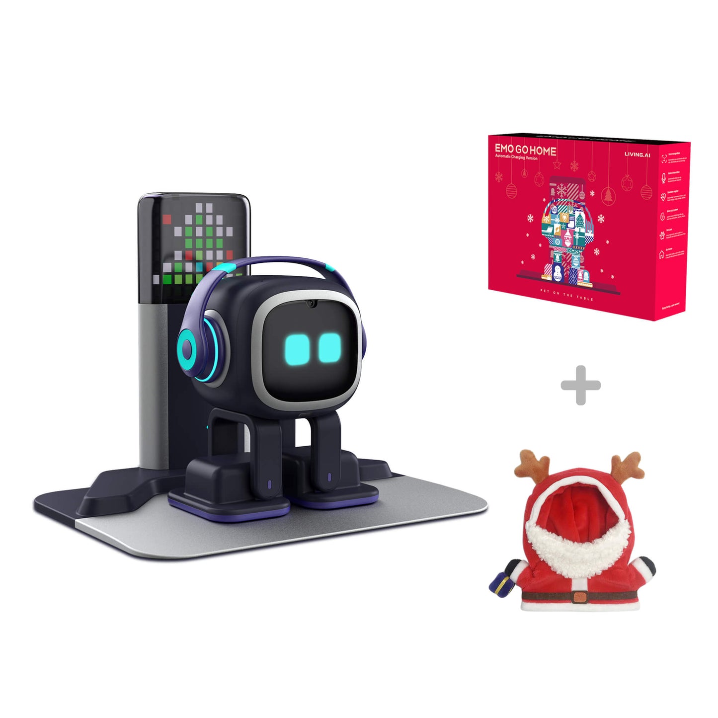EMO Go Home Robot, AI kućni ljubimac za radnu površinu s punjačem, Living.AI